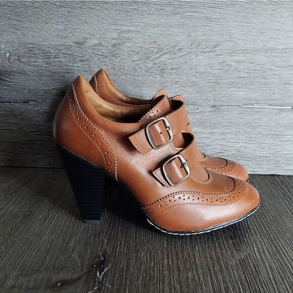 Sofft Shoes - NEWEuro Soft By Sofft Sadira Women’s 7.5 Brown Booties Wingtip Buckle Shoe Heels